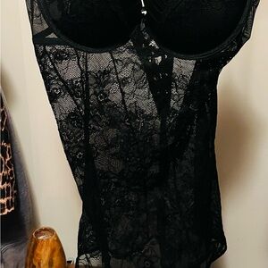 Elegant Black Lace Chemise